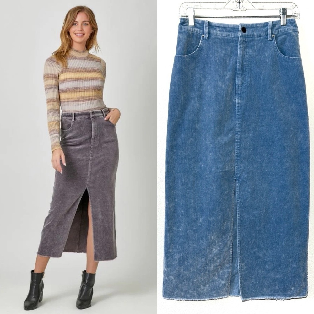 Corduroy Midi Skirt Mystree Y2K